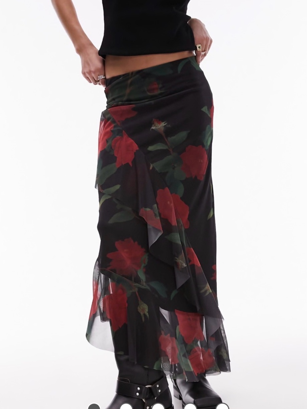 Topshop asymmetrical ruffled skirt. Like new. Size 4.